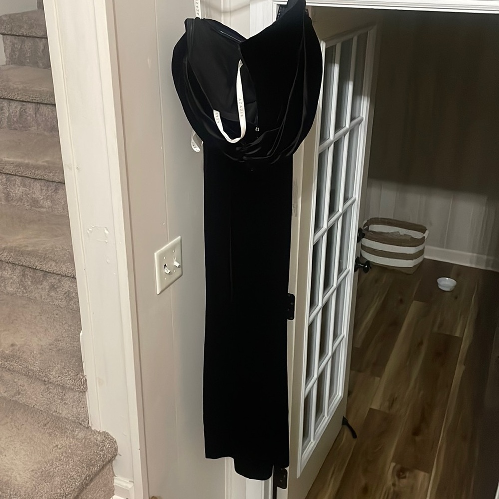 Black velvet azazie dress